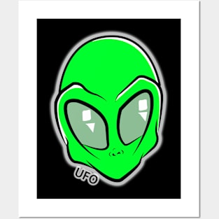 Green Alien Posters and Art